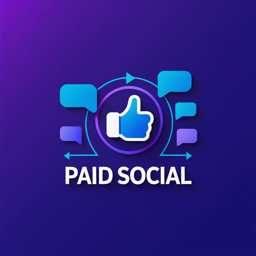 professional blue purple logo for paid social